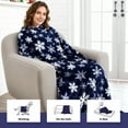 thumbnail image 7 of Christmas Snowflake Print Throw Blanket in Red and Blue Colors, Soft and Warm Nap Blanket for Sofa and Bed, Festive Seasonal Throw for Holiday Comfort and Decor, 7 of 7
