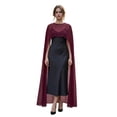 thumbnail image 1 of Mialoley Capes Longues Transparentes pour Femmes Mode Col Rond Couleur Unie/imprimé à Pois Poncho Châle, 1 of 9
