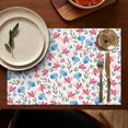 thumbnail image 4 of Pioneer Flower Floral Print Pattern Summer Placemats Table Placemats Set Of 6-Linen Kitchen Washable Placemats Table Mats 12x18 Inch Non-Slip Heat Resistant, 4 of 5