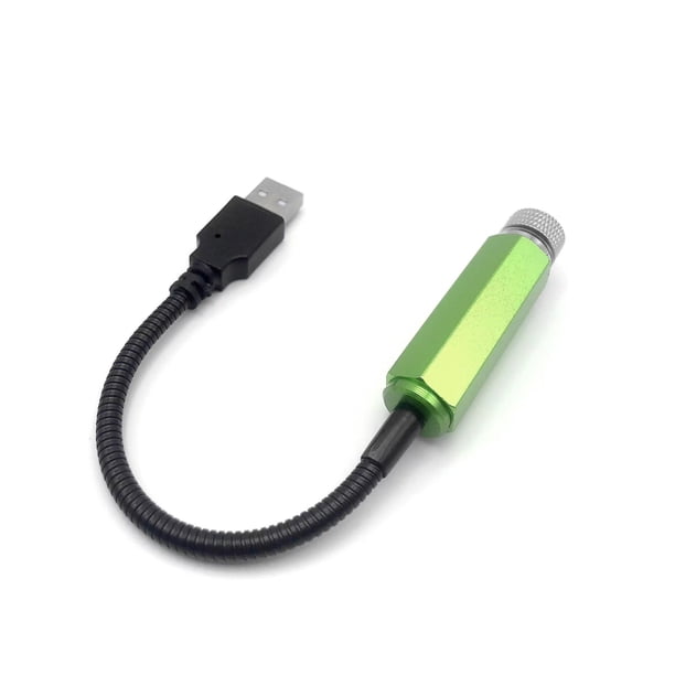 Luz de aire con forma de estrella USB para coche, luz láser dinámica con forma de respiración de bebé, proyección de techo, luz de ambiente decorativa, modificación del interior del coche