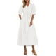thumbnail image 1 of Vestido midi PRETTYGARDEN para mujer, verano 2025, cuello en V con bolsillos, 1 of 9