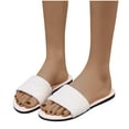 thumbnail image 4 of JeashCHAT Slip On Slide Sandals for Women Woman's One-line Sandals Flat Slippers Color Everything Matching Sandals (Beige), 4 of 8