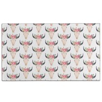 White Buffalo Skull Flower Pattern Door Rugs,Washable Non Slip Door Mats Indoor,Decorative Door Mats,Entry Mat Indoor for Entrance,Bedroom,Kitchen,Bathroom,17"x30"