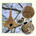thumbnail image 5 of Hand Woven Straw Bird House Natural Hanging Nest for Outdoor Garden Decor Hummingbird Shelter Rustic Home Accent, 5 of 6