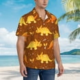 thumbnail image 5 of Balery Dinosaurs and Leaves Print Men's Hawaiian Shirts Short Sleeve Beach Shirt Relaxed Fit Vacation Button Down Shirts-XX-Large, 5 of 9