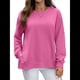 thumbnail image 3 of Sudadera Informal de Cuello Redondo para Mujer, Holgada, Suave y de Larga. Rosa Roja M, 3 of 10
