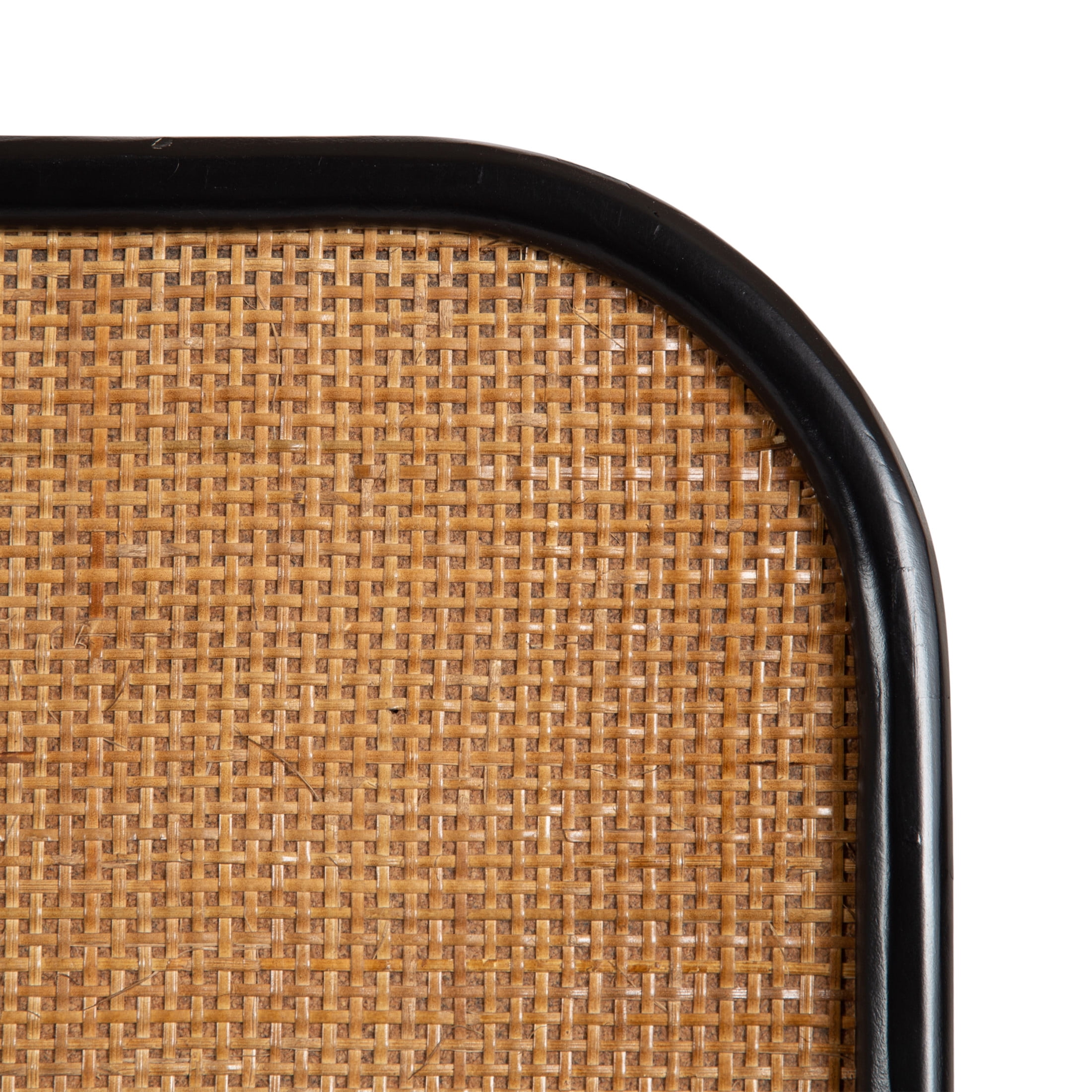 Kate and Laurel Planche Modern Rattan Wall Pinboard, 20 x 26, Black and Natural Rattan, Boho Rounded Rectangle Wall Organizer for Use as Cork Board, Vision Board, or Bulletin Board