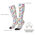 thumbnail image 5 of Picia Women Crew Soft Moisture-wicking Socks Summer Pattern Design Cotton Socks, One Size fit All, 5 of 9