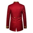 thumbnail image 4 of Mens Sequin Tuxedo Jacket Tails Slim Fit Tailcoat Dress Coat Swallowtail Dinner Party Wedding Blazer Suit Jacket Halloween Z0C-Red, S, 4 of 5
