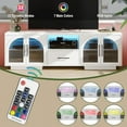 thumbnail image 3 of TV Stand for 75 inch TV, LED TV Stand for Living Room,70" Entertainment Center with LED Lighting, White, 3 of 6