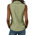 thumbnail image 2 of Cilsoka 2026 Women’s Linen Wrap Tank Top Ruched Tie Side V Neck Sleeveless Casual Vacation Blouses Loose Fit, 2 of 5