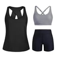 thumbnail image 6 of Zpzdpjkx Women's 3-Piece Tankini Swimsuit 2026 Fashion Cutout Modest Bathing Suits Workout Tank Tops with Boyshorts Black ① 2XL, 6 of 6