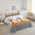 thumbnail image 2 of Pumpkin Fall Comforter Set,Bedroom Wooden Cottage Decor,Black White Plaid Bedding Set,Autumn Harvest Maple Down Comforter,Rustic Farmhouse Duvet Insert, 2 of 6