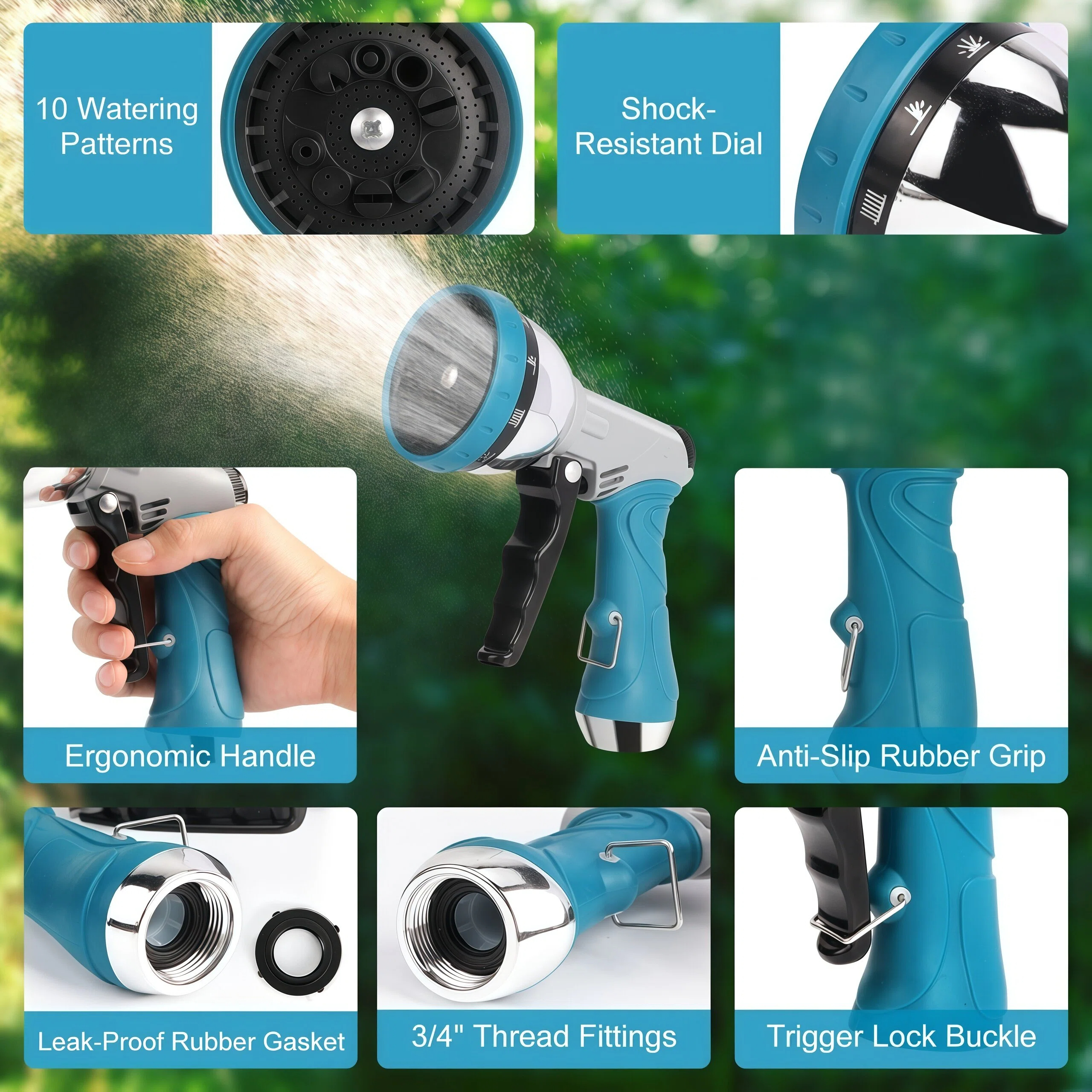 Teblint 2-Pack Heavy-Duty Garden Hose Nozzles photo 3