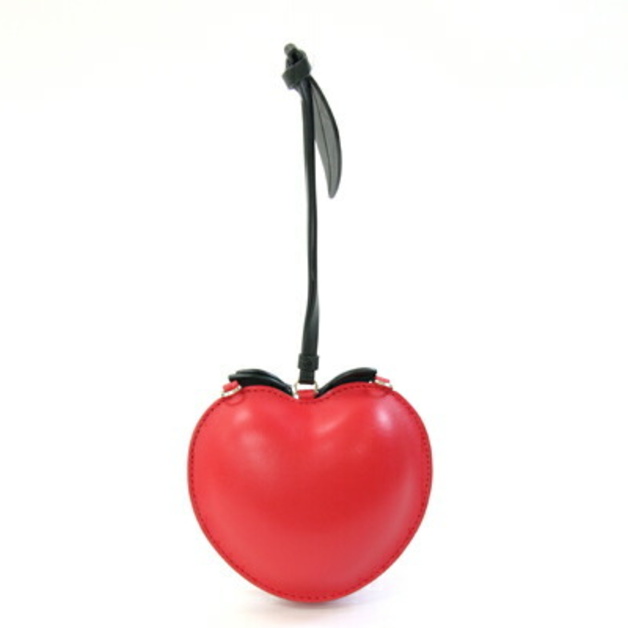 Pre-Owned Kate Spade Cherry Motif Shoulder Bag PXRUB279 Red and Dark Green Leather Chain...