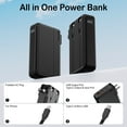 thumbnail image 2 of OWNTECH 10000mAh Portable Charger with Built-in Cable & AC Wall Plug, 4-Output LCD Display, Fast Charging Power Bank, Compatible with iPhone Android Smartwatch, 2 of 7