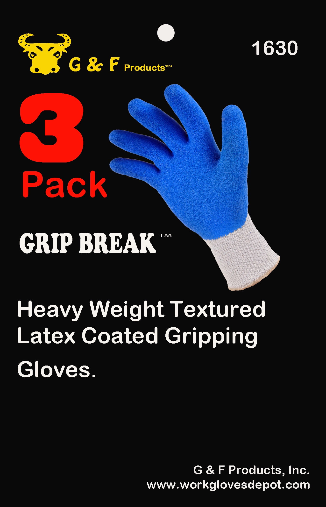 G & F Products Rubber Latex Coated Work Gloves for Construction, Blue,  Crinkle Pattern, small (Sold by dozen, 12 Pairs) (1511S-DZ)
