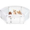 thumbnail image 6 of Plastic Dog Playpen, 6-Panel Small Pet Fence for Puppies and Dogs, 24 Inch Height, Portable Play Yard for Indoor/Outdoor Use, Easy to Clean & Assemble (White), 6 of 6