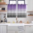 thumbnail image 2 of Purple Gray Kitchen Curtains Short 45 Inch Length, Vintage Rustic Abstract Striped Wooden Grain Grommet Top Bedroom Living Room Curtains, Light Filtering Cafe Curtain Drapes 2 Panels Set 84''x45'', 2 of 9