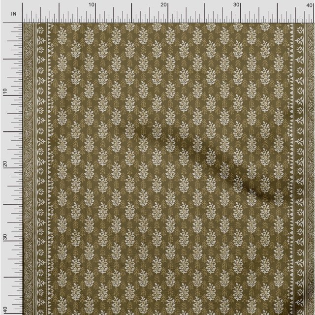 Soimoi Rayon Fabric Leaves Panel Printed Fabric 1 Yard 42 Inch Wide
