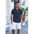 thumbnail image 7 of COOFANDY Men's Short Sleeve Button-Down Shirt, Lightweight Breathable Fabric Blend, Casual Business Comfort Fit, 7 of 7