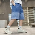 thumbnail image 5 of Whouriu Boys Summer Denim Shorts Wide-Leg Pull-On Jean Shorts with Elastic Waist, Sizes 5-16, 5 of 6