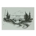 thumbnail image 1 of Landscape Cutting Board, Hand Drawn Landscape Sketch Trees and Mountains Wild Quiet Nature, Decorative Tempered Glass Cutting and Serving Board, in 3 Sizes, by Ambesonne, 1 of 2