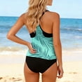 thumbnail image 6 of Summer Swimsuits 2 Piece,Women's Tankini Swimsuits Two Piece Athletic Bathing Suit with Flowy Tank Top Print Swim Shorts Summer Beach Swimwear,Green,M, 6 of 6