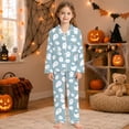 thumbnail image 2 of CONZONE Halloween Girls Pajamas Set Toddler Girls Printed Long Sleeve Button Down Tops and Pants Hallowmas Sleepwear Soft 2 Piece Pjs Set for Girls Size 3-4 Years, 2 of 4