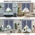 thumbnail image 3 of Navy Blue Floral Boho Swag Valances for Windows, Kitchen Window Curtains Over Sink, Ethnic Tribe Abstract Art Flower Window Treatment Curtains for Living Room/Bedroom Curtains 2 Panel Sets 36"x45", 3 of 8