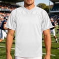 thumbnail image 2 of FRSASU Men's Short Sleeve Shirts V-Neck Mesh Fabric Pullovers Breathable Quick Dry Gym Workout Tops White, 2 of 8