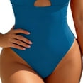 thumbnail image 4 of Ayolanni Cheeky Swimsuits for Women 2025 Blue Sheer One Piece Cutout Bandage Beach Monokinis Swim Tops for Women M, 4 of 5