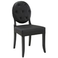 thumbnail image 1 of Modway 19.5" Rubberwood and Faux Leather Dining Side Chair, Black, 1 of 5