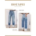thumbnail image 4 of HOTAPEI Boyfriend Jeans for Women Ankle Length High Waisted Distressed Ripped Jeans Straight Leg Cuffed Jeans US 4-18, 4 of 6
