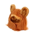 thumbnail image 3 of Tocado de león para gato, decoración de tela, peluca de león para mascota, lindo y transpirable, disfraz de melena de león para mascota, marrón claro, 3 of 10