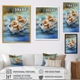 thumbnail image 4 of Designart "Playful Paddler Ducklings" Animals Framed Wall Art - Traditional Brown Duck Entryway Framed Wall Art Print, 4 of 6