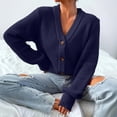 thumbnail image 6 of Purcolt Women's Chunky Knit Open Front Cardigan Sweaters V Neck Button Down Loose Short Cardigan Fall Outerwear Coats, 6 of 6