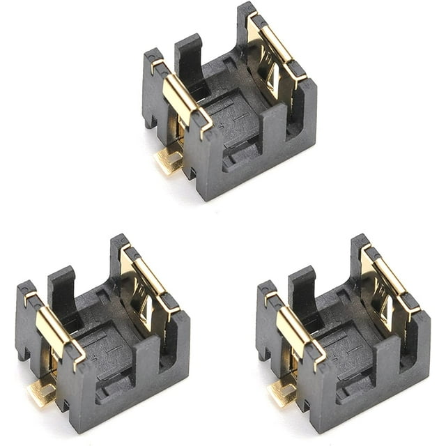 HUGFEGWE 4Pcs AG13/LR44 Horizontal Coin Button Battery Holder Soldering Terminals Button Cell Battery Holde Black Container Case CA919-114792