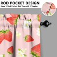 thumbnail image 5 of Kitchen Curtains 36 Inch Short - 3 Panel Set Strawberry Print, Rod Pocket Window Curtains 100% Polyester, Cute Fruit Valance for Farmhouse, Cafe, Living Room, Bedroom, Easy Wash, 5 of 6
