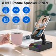 thumbnail image 4 of Induction Audio Speaker 5in1 Phone Holder Rechargeable with Colorful Ambient Light 300? Foldable for Tablet Android, Gifts for Men Women (Black) Mirror, 4 of 6