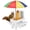 Rainbow, variant on XYADX Squirrel Picnic Table Feeder, Wooden with Umbrella & Water Bowl, Brown, Outdoor