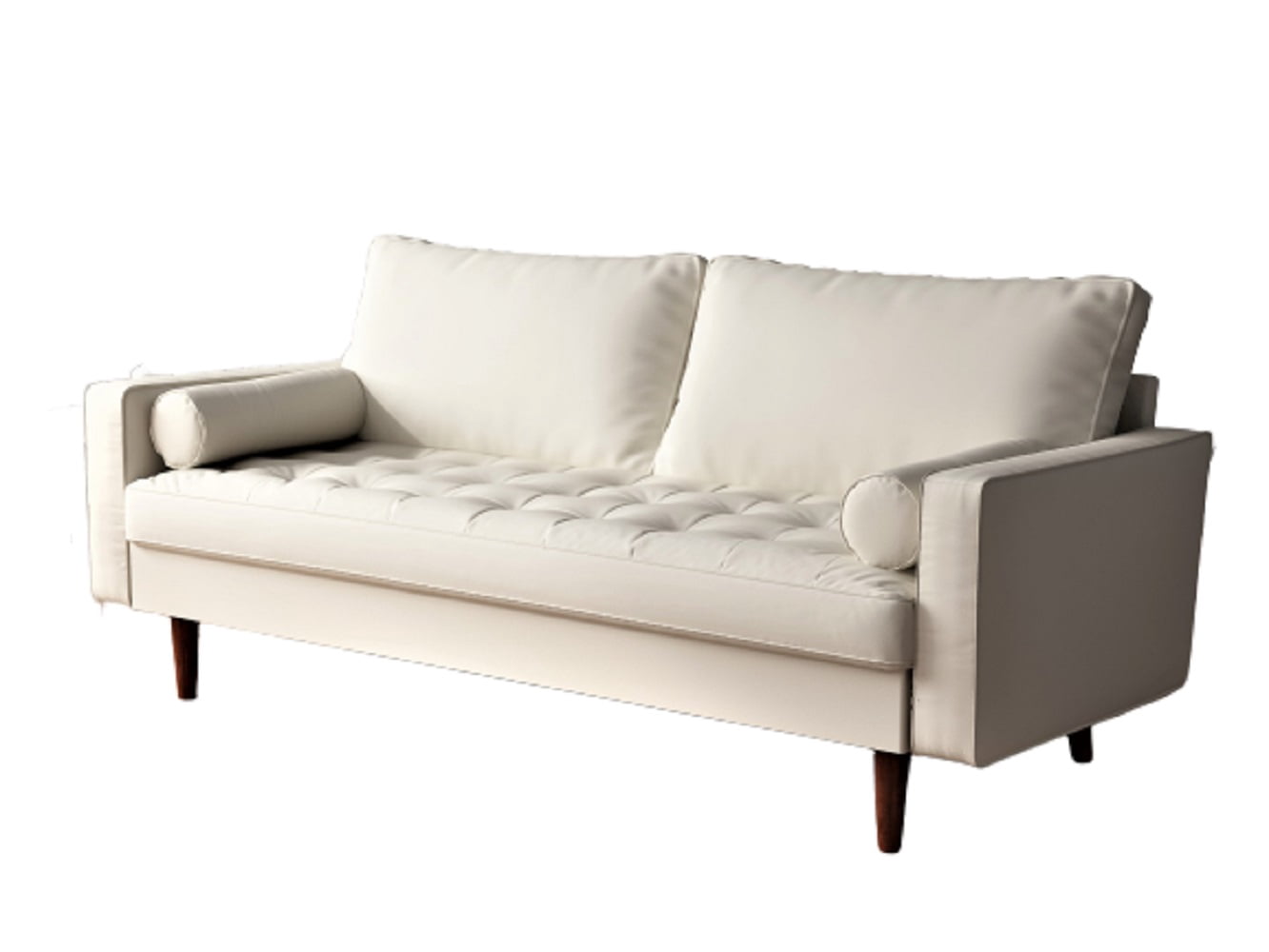 Uspridefurniture Darby 69.7'' Faux Leather Square Arm Sofa,Beige