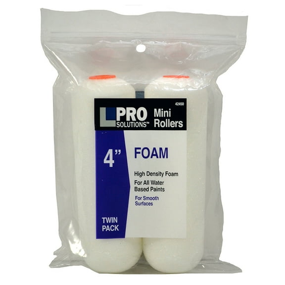 4" Pro Solutions 42450 Foam Mini-Roller Cover, 2-Pack