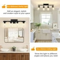 thumbnail image 2 of 4-Lights Track Lighting Fixtures Ceiling with Clear Glass Shades, Modern Black Semi Flush Mount Ceiling Light, Rotatable Wall Mount Ceiling Lamp for Kitchen Hallway Bedroom, 2 of 7