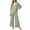 Green, variant on YYDGH Pajamas Sets for Women Two Piece Lounge Outfits Lace Trim V Neck Top Long Sleeve Tops and Wide Leg Pants Sleepwear Loungewear Nightwear Suit