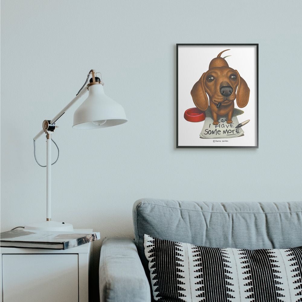 Stupell Industries Hungry Dog 'Can I Have Some More' Phrase Pet Humor Designed by Danny Gordan