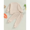 thumbnail image 5 of FEORJGP Toddler Boys Girls Casual Sweat Pants Set 3M 6M 12M 18M 2T 3T Infant Baby Long Sleeve Sweatshirts Football Print Pullovers Round Neck Tops Swerl Fashion Comfy Outfits for Spring Fall, 5 of 8