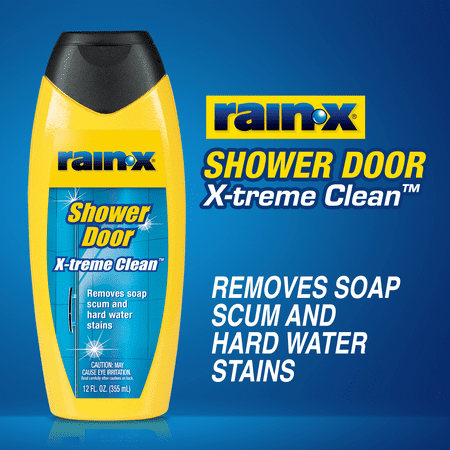 Rain-x x-Treme Clean Shower Door Cleaner, 12 Fl. Oz, Formulated To Glass Doors - Removes Soap Scum, Dirt, Hard Water Build-up, Calcium, Lime & Rust Stains - 630035