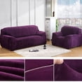 thumbnail image 2 of JIAN YA NA Thick Velvet Sofa Covers Stretch Couch Covers for 1/2/3/4 Seater Cushion Soft Sofa Cover Protector(Purple,1-Seater Sofa), 2 of 3