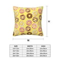 thumbnail image 2 of Throw Pillow Covers, Donut Print Yellow Soft Square Pillow Cases with Invisible Zipper for Couch Bed Sofa, Farmhouse Fall Home Decor 16"x16", 2 of 7